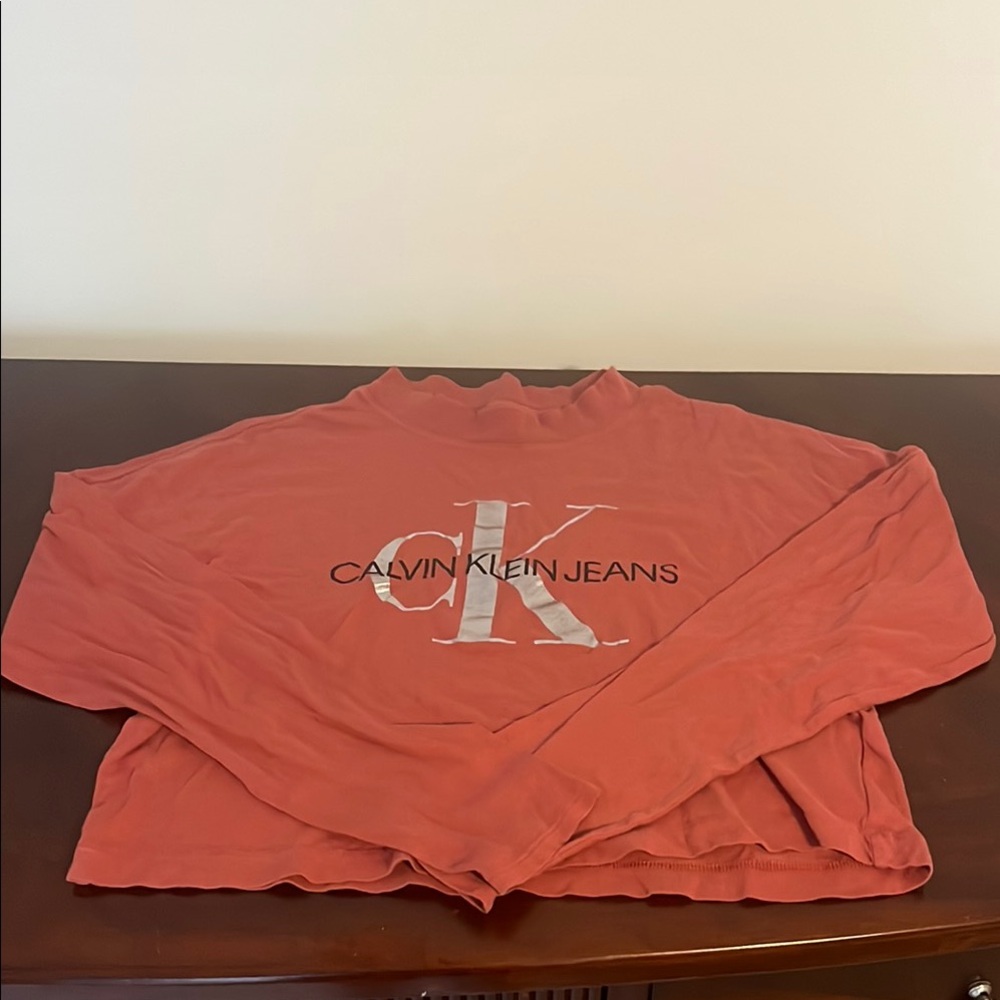 Calvin Klein Jeans Red Long Sleeve Top